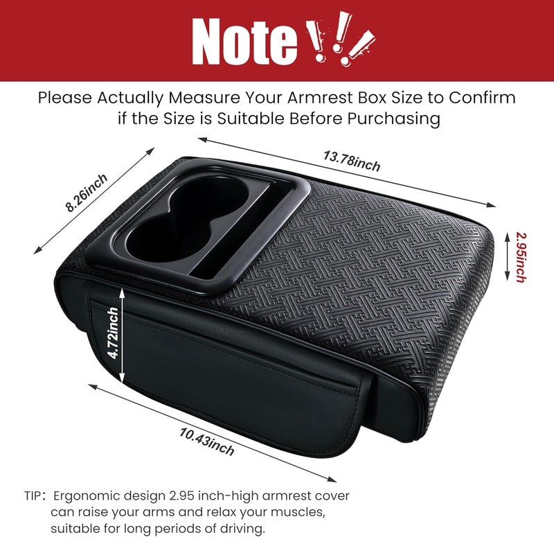 DSCARCovers Car Armrest Center Console Cover with Cup Holder 2 Storage Box for Rear Seat Armrest Middle Console Cover 2.95 in Tall Relax Muscles Design, Ideal for Family Trips, Multi-Functional Center Console - Image 2